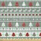 Ambesonne Christmas Fabric by The Yard, Xmas Border Deers Trees and Merry Christmas Lettering Bows Bells Image, Decorative Satin Fabric for Home Textiles and Crafts, 3 Yards, Grey Red